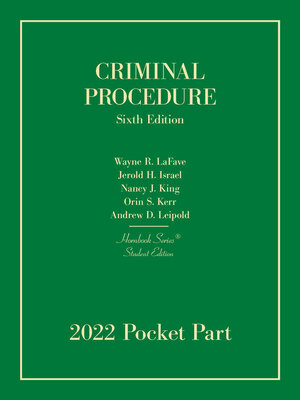 cover image of Criminal Procedure 2022 Pocket Part